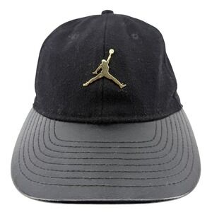 Jordan Kids Black Baseball Cap Gold Jumpman Logo Adjustable Strap Street Hoops